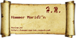 Hammer Marián névjegykártya